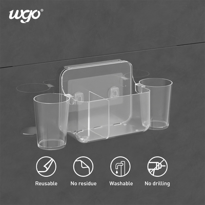 32 सेमी चौड़ा स्वयं चिपकने वाला टूथब्रश कप धारक WGO टूथब्रश धारक दीवार सक्शन