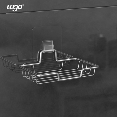 स्टील स्वयं चिपकने वाला साबुन व्यंजन स्पंज केस डिस्पेंसर बाथरूम एक्सेसरी वॉल माउंटेड साबुन डिश होल्डर